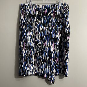 Worthington Size 14 Color-Rich Wrap-Style Skirt Graphic Pattern